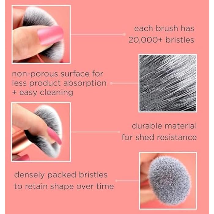 SCIENISH Other Professional Make Up Brushes Set 5Pcs With Synthetic Leather Case - Black - Image 2